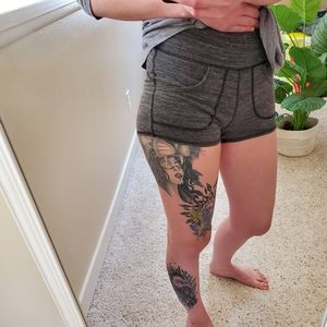 High rise workout shorts